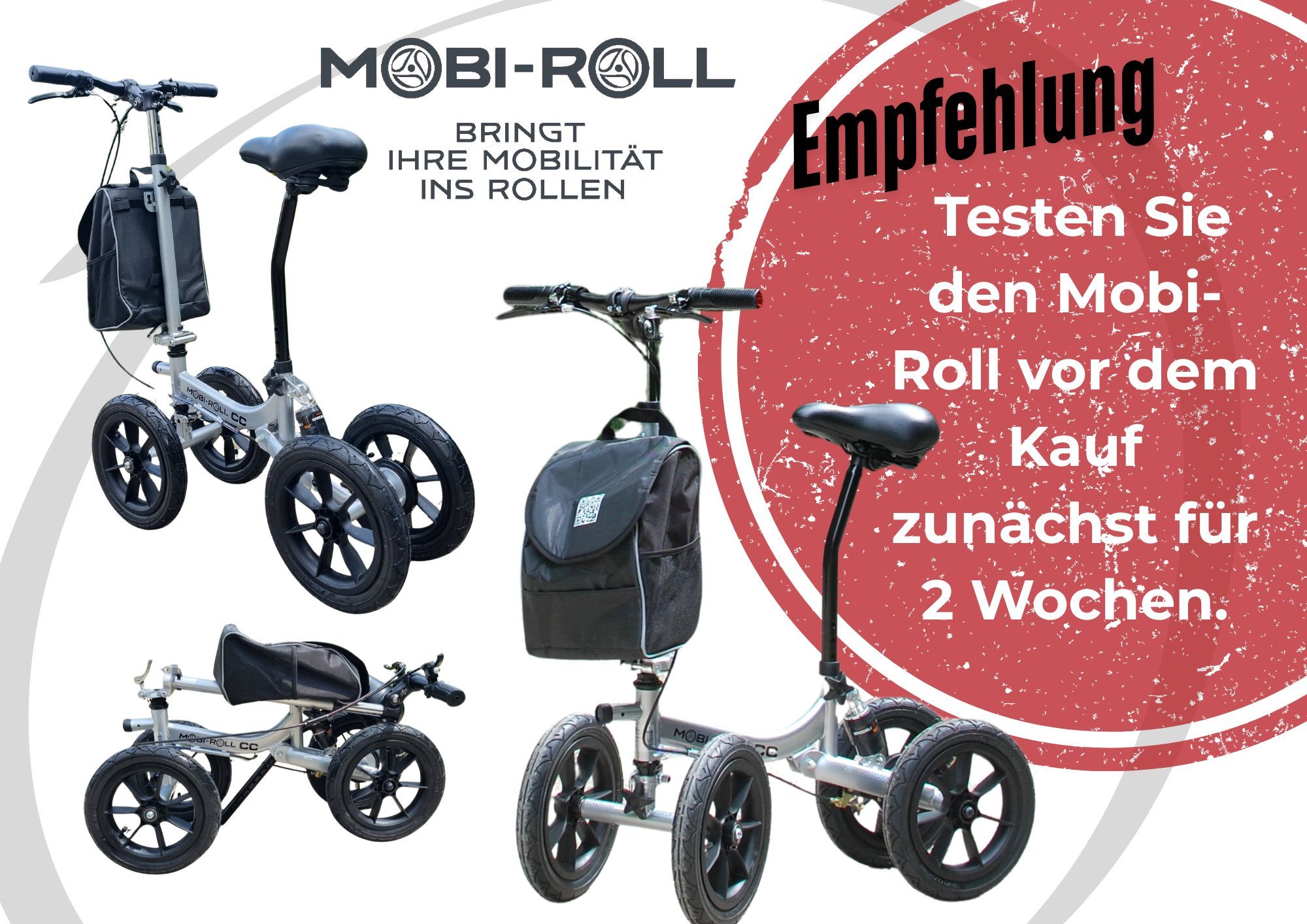 Mobi-Roll Laufroller (MRW 25 CC) | Gehhilfe mit Sitz – Kauf nach 2-Wochen-Test