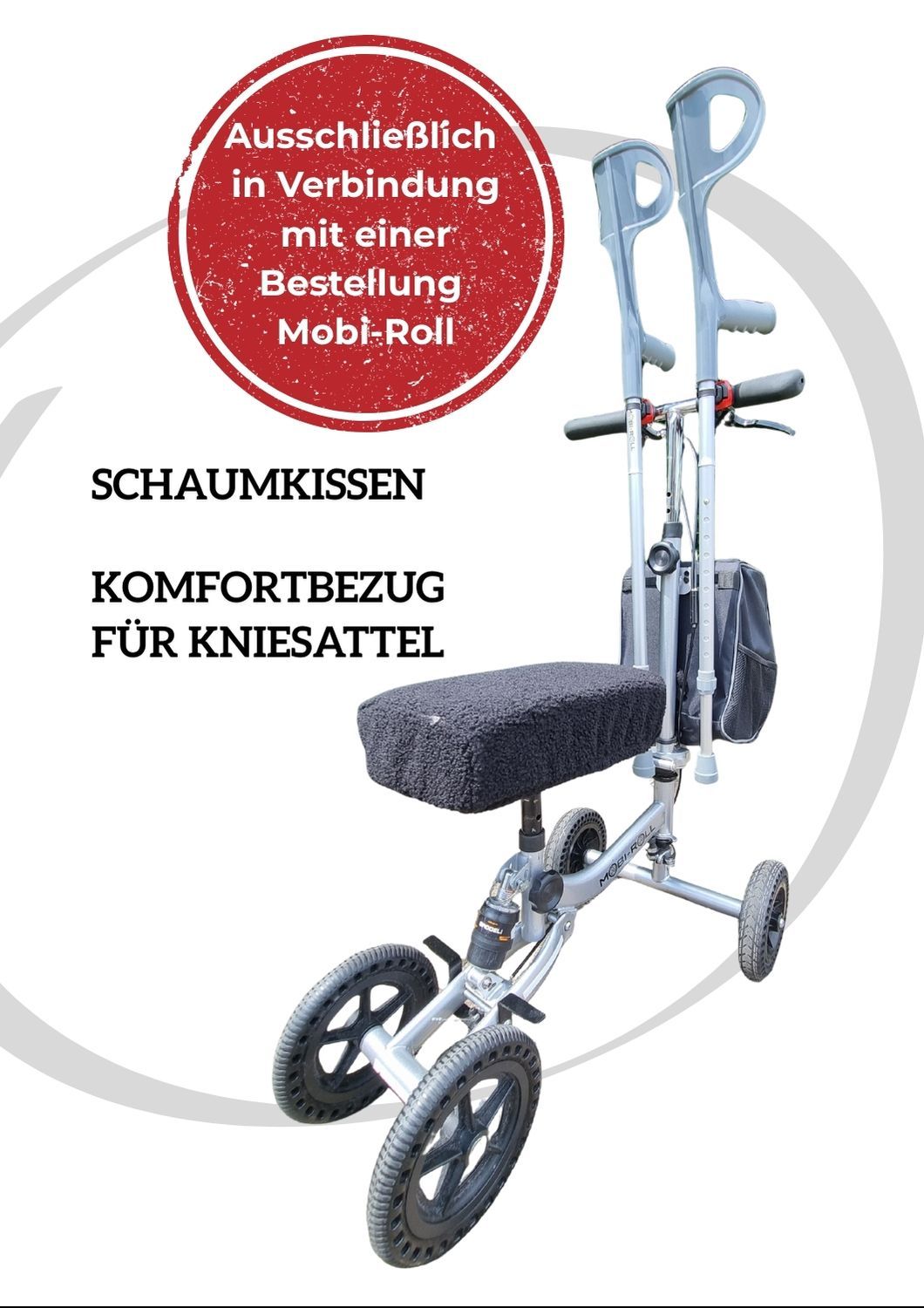 Schaumkissen-Komfortbezug für Kniesattel - Jetzt kaufen ausschließlich in Verbindung mit einer Bestellung Mobi-Roll