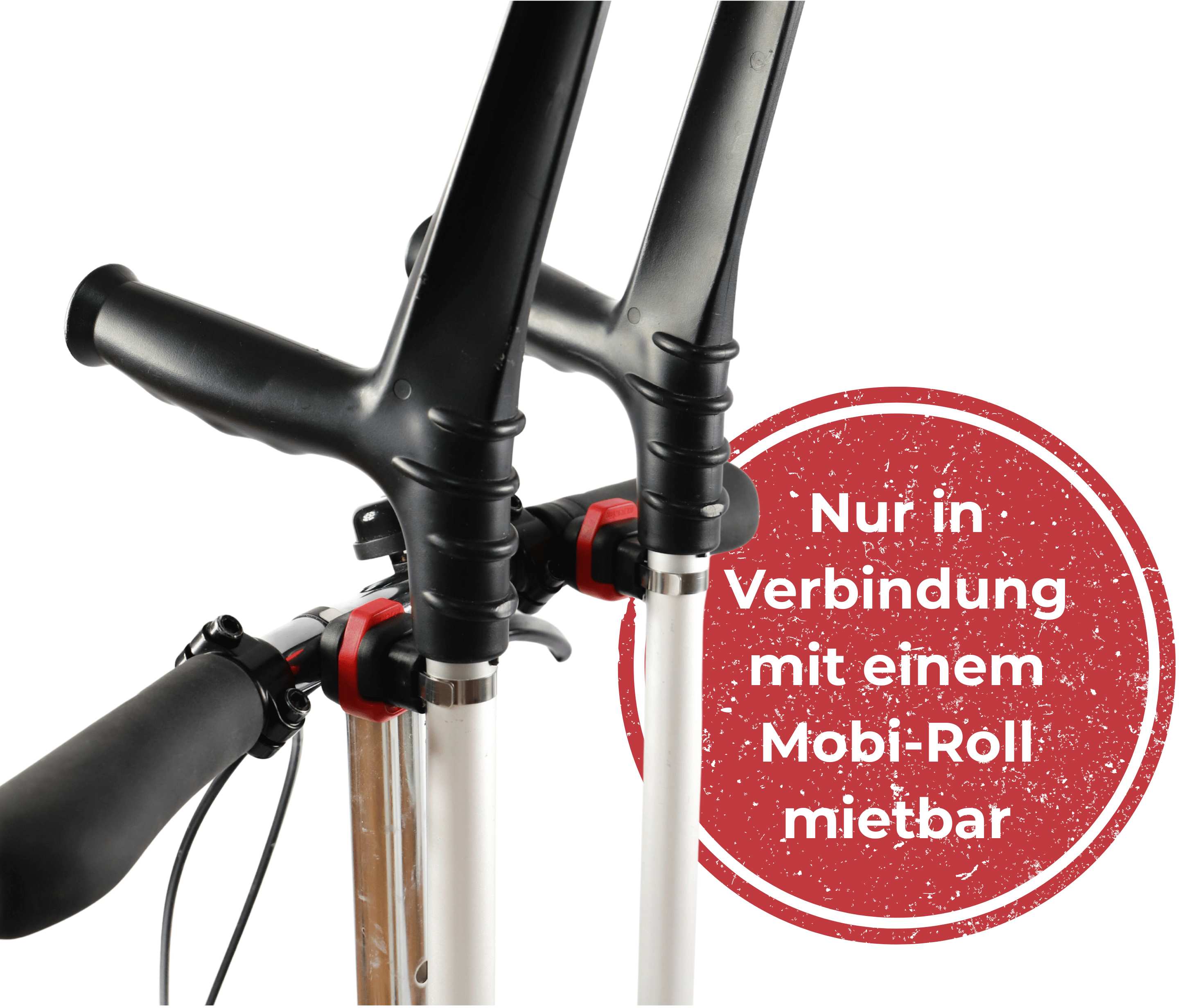 Quad Adapter- Gehstützen-Halterungen (schwarz/rot) - Mieten!
