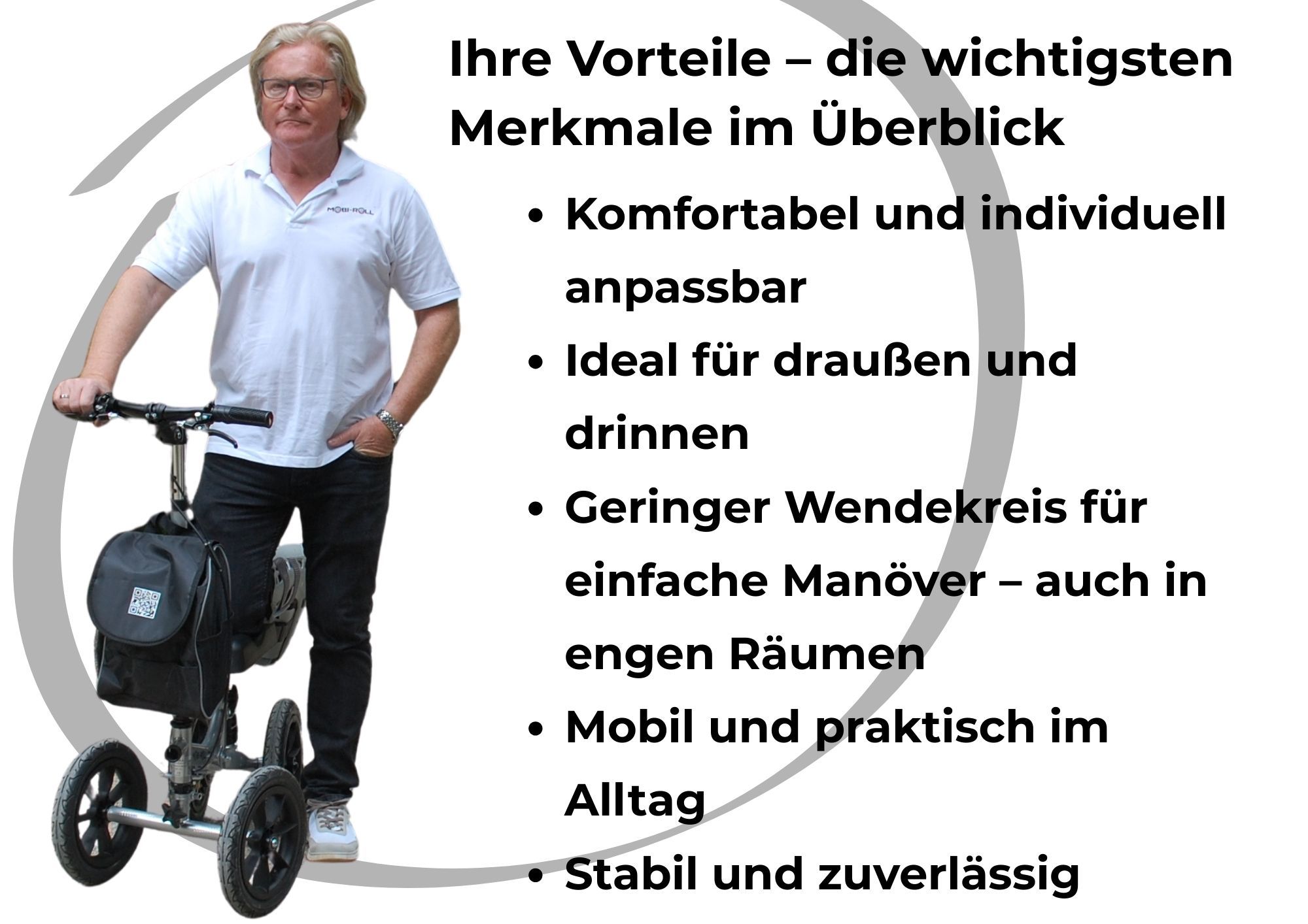 MR 22 Mobi Roll mit Luftreifenpaket | orthopädischer Knieroller Cross Country - B2B mieten!
